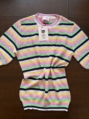 Savida Pastel Striped Knit Top - Multicolor